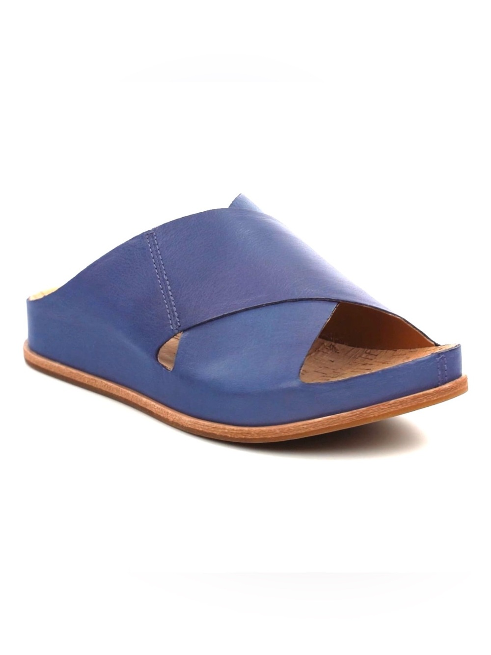 Kork-Ease Royal Blue Leather Crisscross Open-Toe Mule